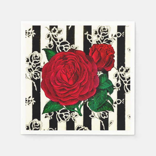 Vintage Rose Paper Napkins (Front)