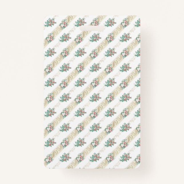 Vintage Rose Pattern - Badge (Front)