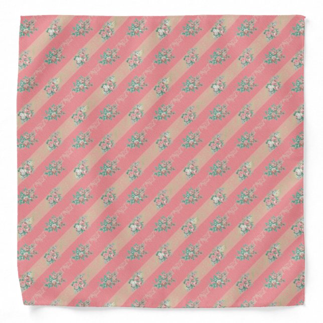Vintage Rose Pattern - Bandana (Front)