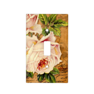 Vintage Rose,Peach, Shabby Chic, Switch Plate