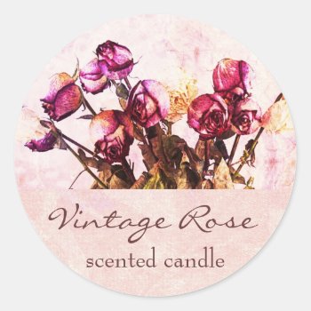 Vintage Rose Petals - Scented Candle Or Soap Label by myworldtravels at Zazzle