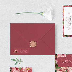 Vintage Rose pink blush classic Wedding Envelope