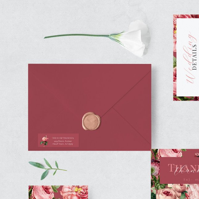 Vintage Rose pink blush classic Wedding Envelope (Creator Uploaded)