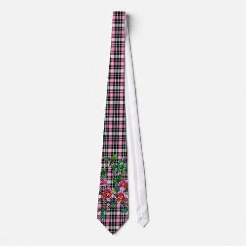 Vintage Rose _ pink plaid Tie