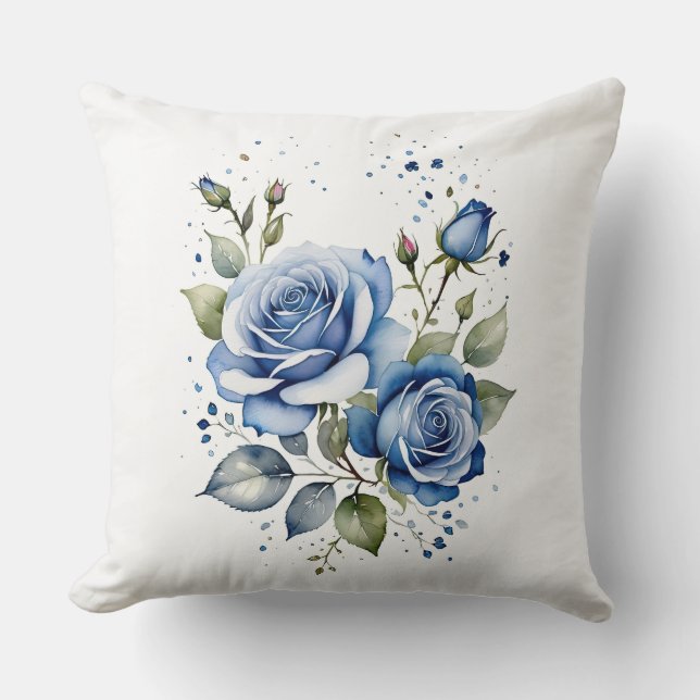 Vintage Rose Poem Throw Pillow (Front)
