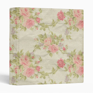 Vintage Rose Print 3 Ring Binder