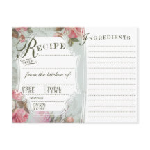 Vintage Rose Recipe Cards