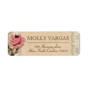 Vintage Rose Return Address Labels