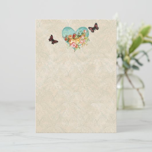 Vintage Rose Roses Butterfly Butterflies Swirls (Standing Front)