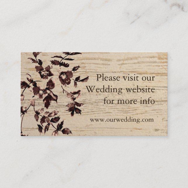 Vintage rose rustic wedding card (Front)