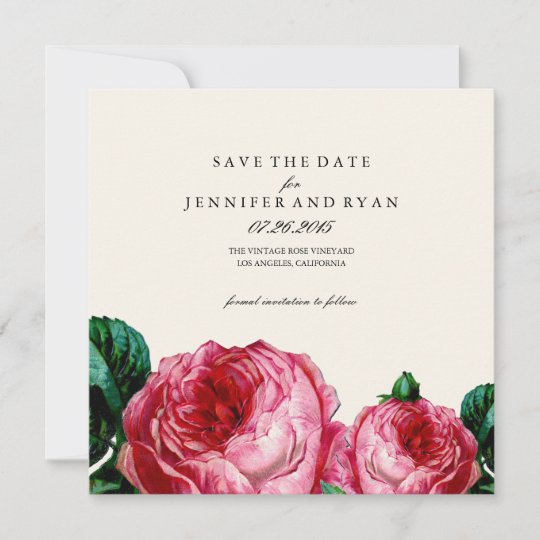 Vintage Rose Save The Date | Zazzle.com