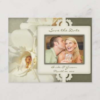 Vintage Rose Save The Date Photo Cards by PMCustomWeddings at Zazzle