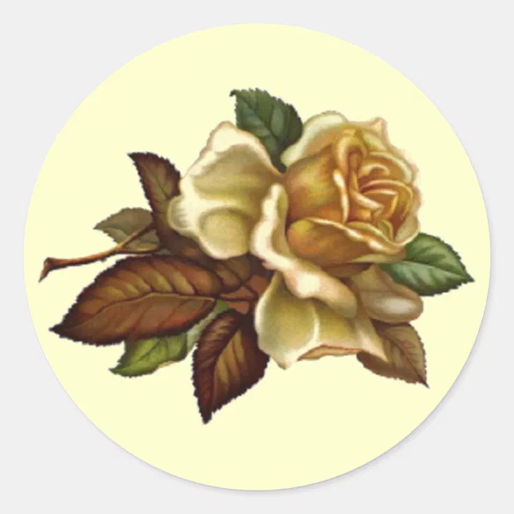 Vintage Rose Sticker | Zazzle