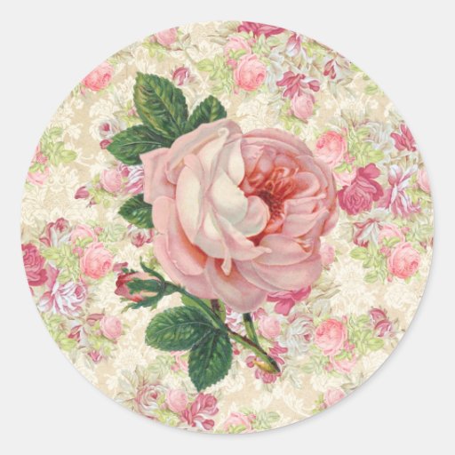 Vintage Rose Stickers | Zazzle