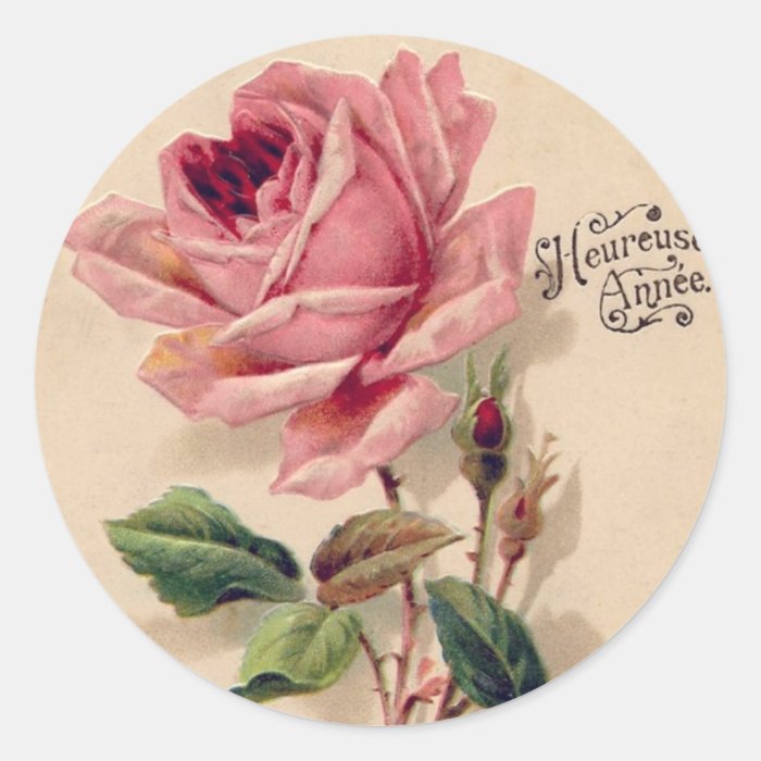 Vintage Rose Stickers | Zazzle