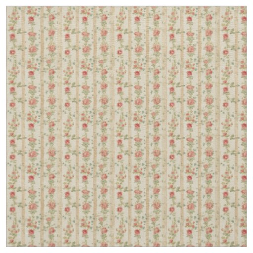 Vintage Rose Stripes with Romantic Elegance Fabric