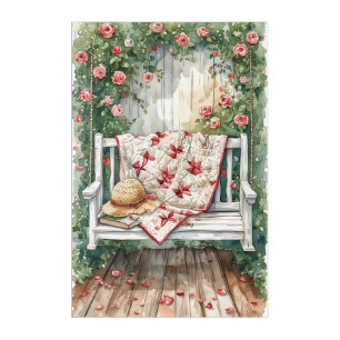 Vintage Rose Swing with Quilt Charm Acrylic Print