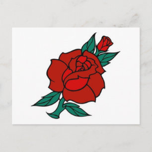 Vintage Rose Tattoo Postcard
