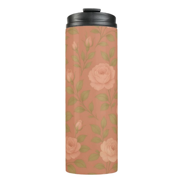 Vintage Rose Thermal Tumbler (Front)