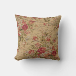 Vintage Rose Throw Pillow