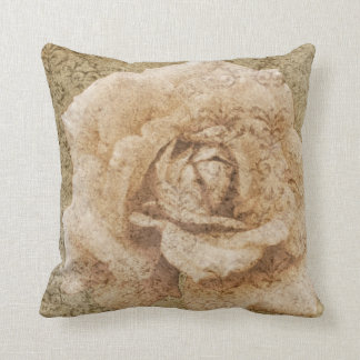 Vintage rose throw pillow