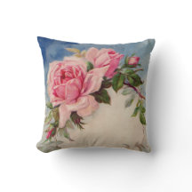 Vintage Rose Throw Pillow