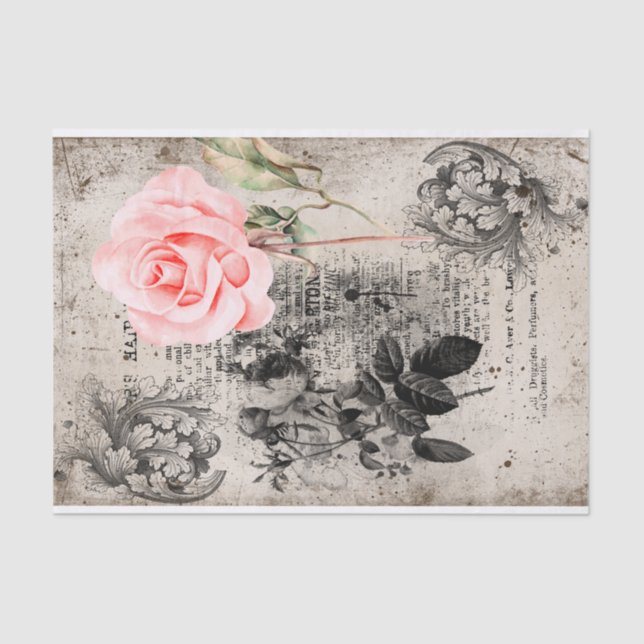 Vintage Rose Tissue Paper (Front)