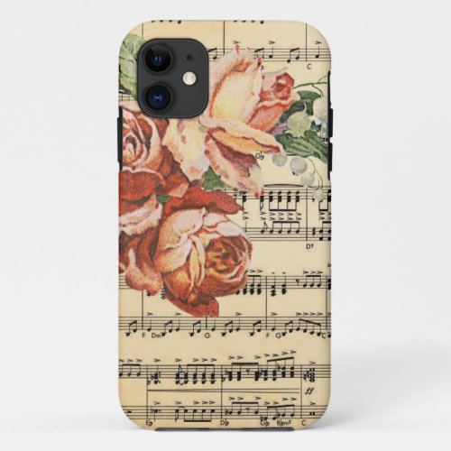 Vintage Rose Trio  Music iPhone 11 Case