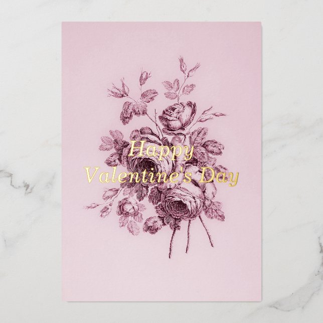 Vintage Rose Valentine's Card (Front)