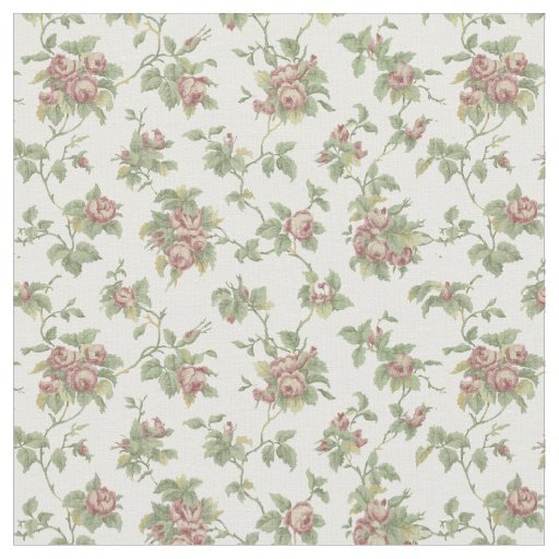 Vintage Rose Vine Floral Pattern Fabric