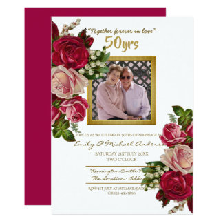 Vintage Rose Wedding Anniversary - ANY YEARS Invitation
