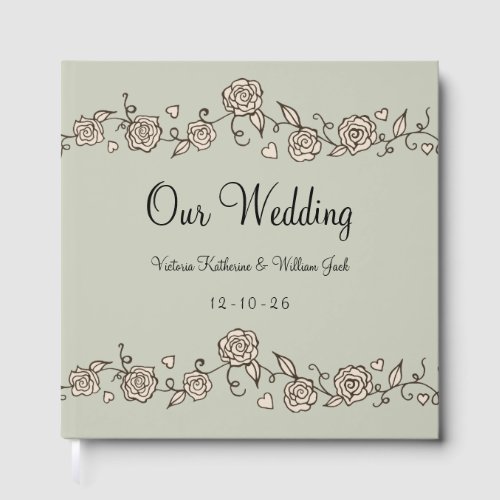 Vintage Rose Wedding Guestbook