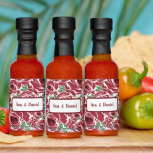Vintage Rose Wedding Hot Sauce Favors