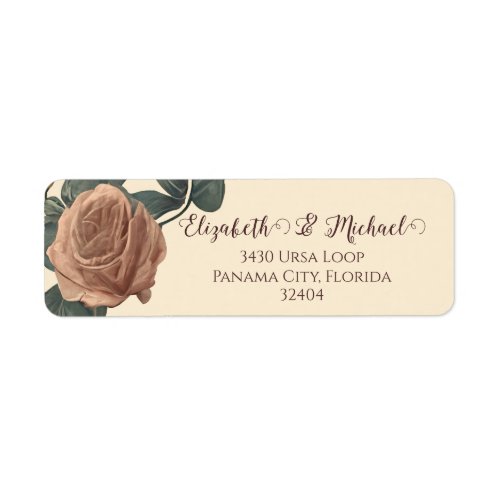 Vintage Rose Wedding Invitation Label
