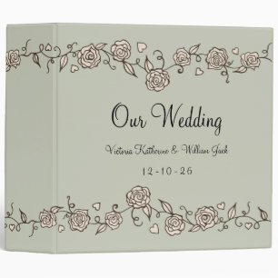 Vintage Rose Wedding Photo Album Binder