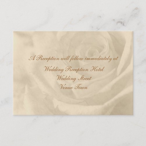 Vintage Rose Wedding Reception Enclosure Announcements