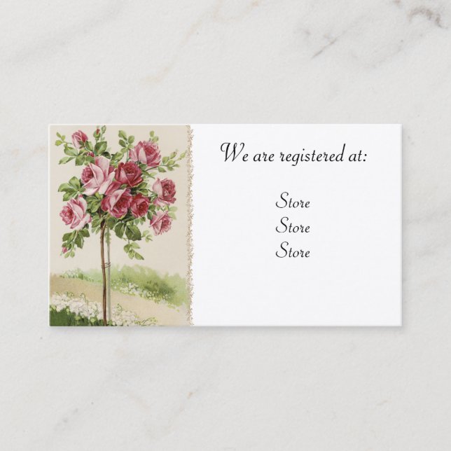 Vintage Rose Wedding Registery Cards (Front)