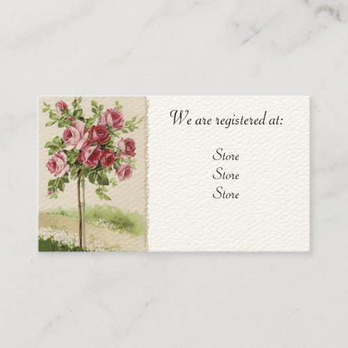 Vintage Rose Wedding Registery Cards