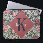 Vintage Rose William Morris Monogram Laptop Laptop Sleeve<br><div class="desc">This simple yet elegant design features an elegant William Morris inspired floral pattern in a variety of dusty rose,  red,  blues and creams. Protect your laptop or tablet in style. Add a name to personalize it. Makes a great Christmas or Mother's Day gift. Created by Simply Farmhouse Press.</div>