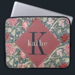 Vintage Rose William Morris Monogram Laptop Laptop Sleeve<br><div class="desc">This simple yet elegant design features an elegant William Morris inspired floral pattern in a variety of dusty rose,  red,  blues and creams. Protect your laptop or tablet in style. Add a name to personalize it. Makes a great Christmas or Mother's Day gift. Created by Simply Farmhouse Press.</div>