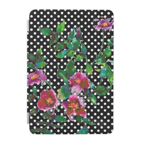 Vintage Rose with black and white checkers iPad Mini Cover