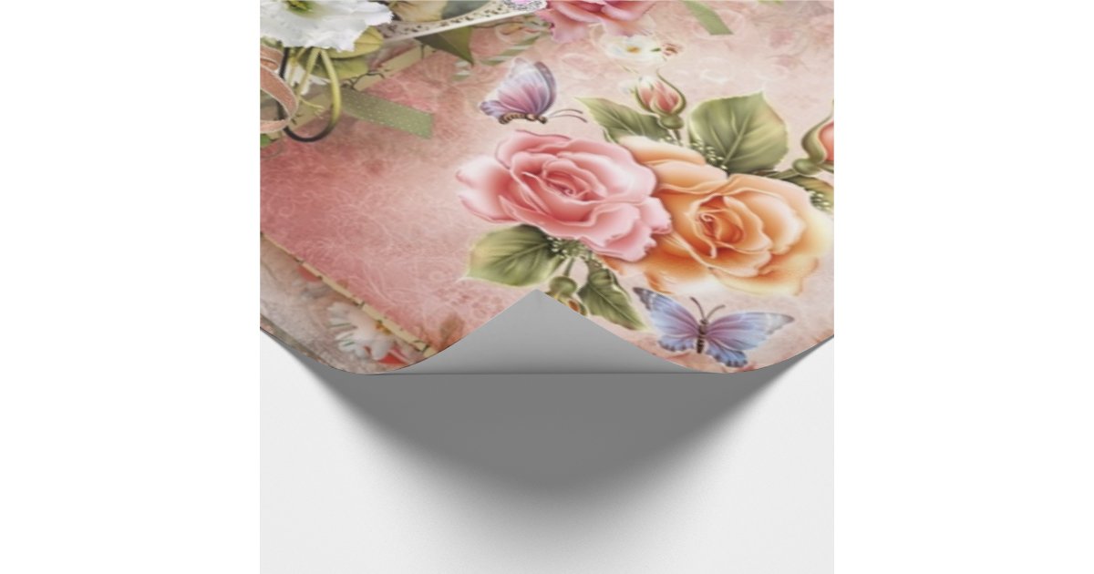 Vintage Rose Wrapping Paper | Zazzle