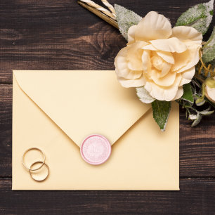 Vintage rose wreath and monogram wedding wax seal
