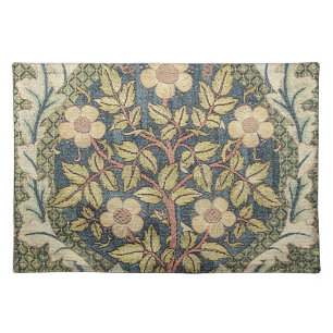 Vintage Rose Wreath by William Morris Floral Cloth Placemat