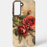 Vintage RosePhone Case<br><div class="desc">Charming design featuring vibrant dark pink and white roses on a vintage handwritten letter background. It's like a beautiful lover letter brought to life! The combination of the romantic roses and nostalgic vibe of the handwritten letter creates a truly enchanting design. Stand out and show your personality with this unique...</div>