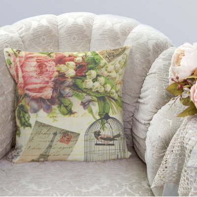 Vintage Roses and Caged Bird