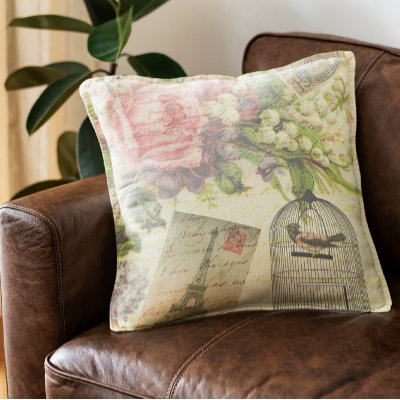 Vintage Roses and Caged Bird