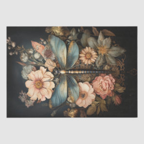 Vintage Roses and Dragonfly Decoupage Tissue Paper