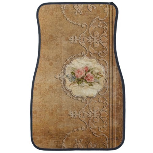 Vintage Roses and Embossed Engraving Car Floor Mat