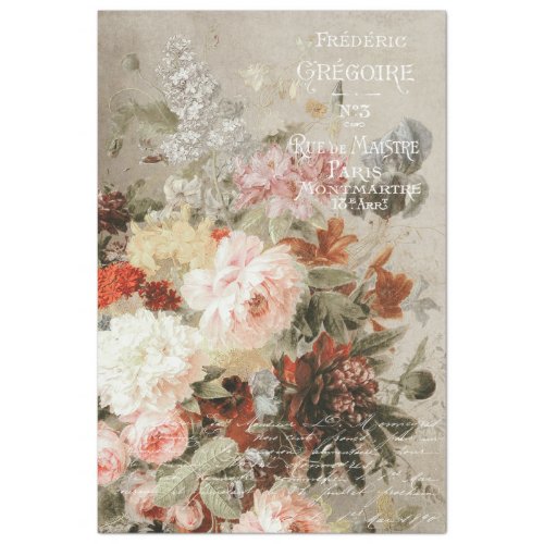 Vintage Roses and French Ephemera Decoupage Tissue Paper